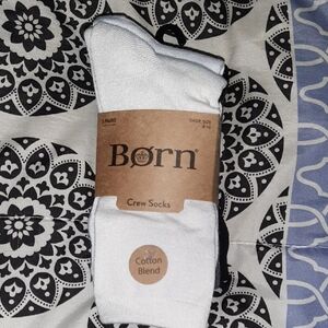 Women's Born 5 Pairs Cotton Blend Multicolor Crew Socks Sz 4-10